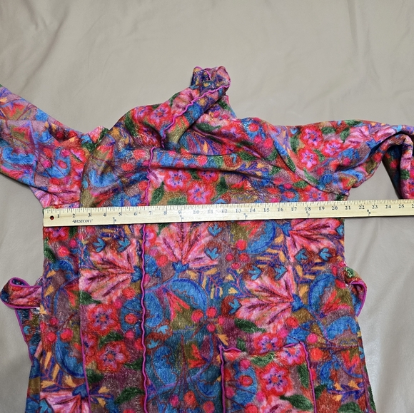 Natural Life Women’s Cozy Blanket Robe XS Belted Super Soft Fleece Floral Dress - Picture 11 of 16